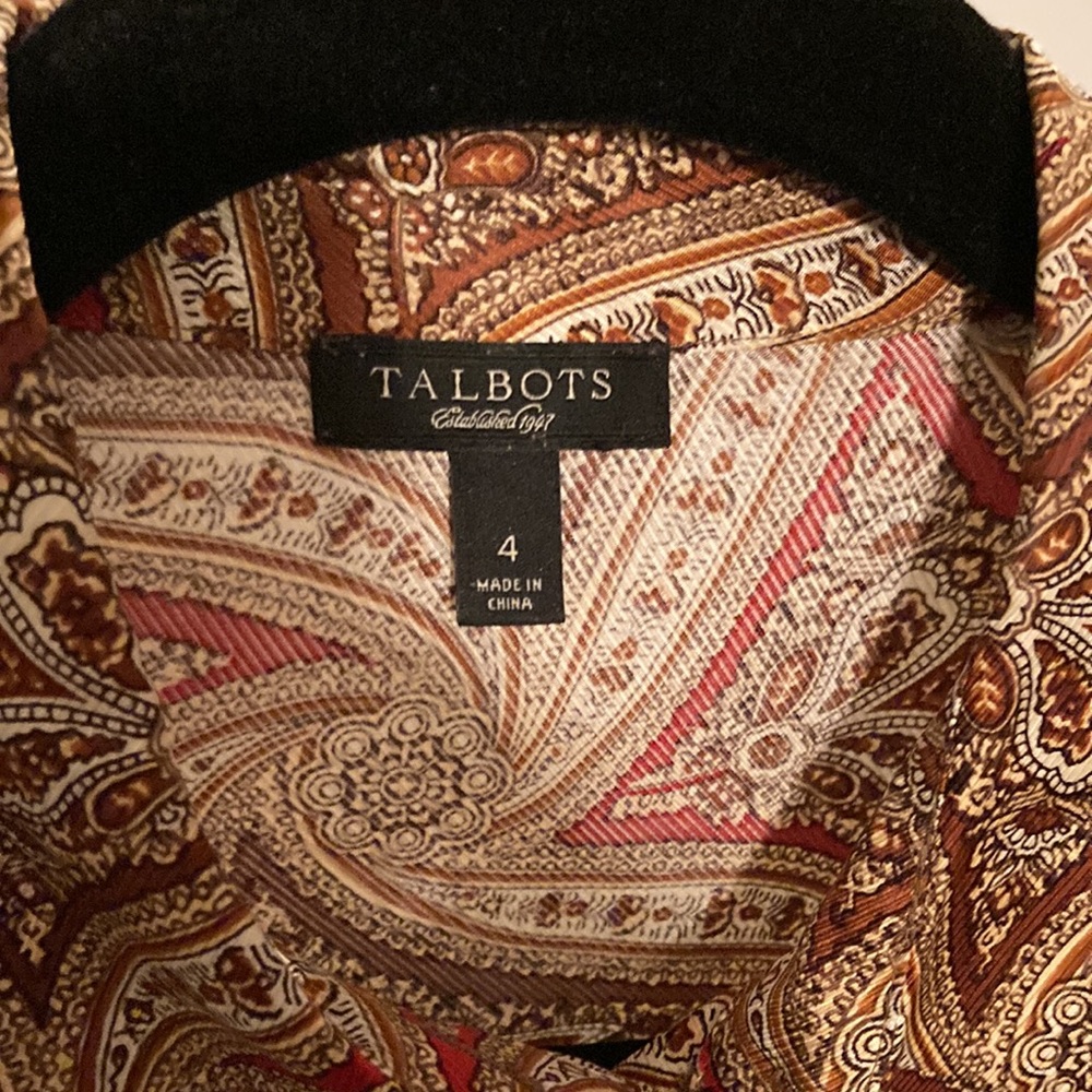 Talbots Size 4 Tailored Multi-Colored Blouse - image 3